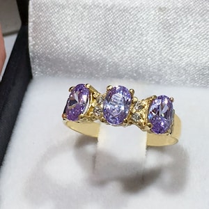 Lavender Amethyst Ring - Statement Ring - Gold Ring - Engagement Ring - Prong Ring - Stacking Ring - Gemstone Ring - Dainty Ring