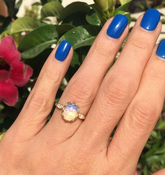 Opalite Crown Bezel Ring Opalite Crown Bezel Ring