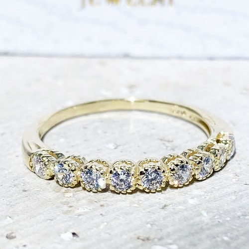 Clear Quartz Ring White Quartz Band Gold Ring Stack Ring Etsy