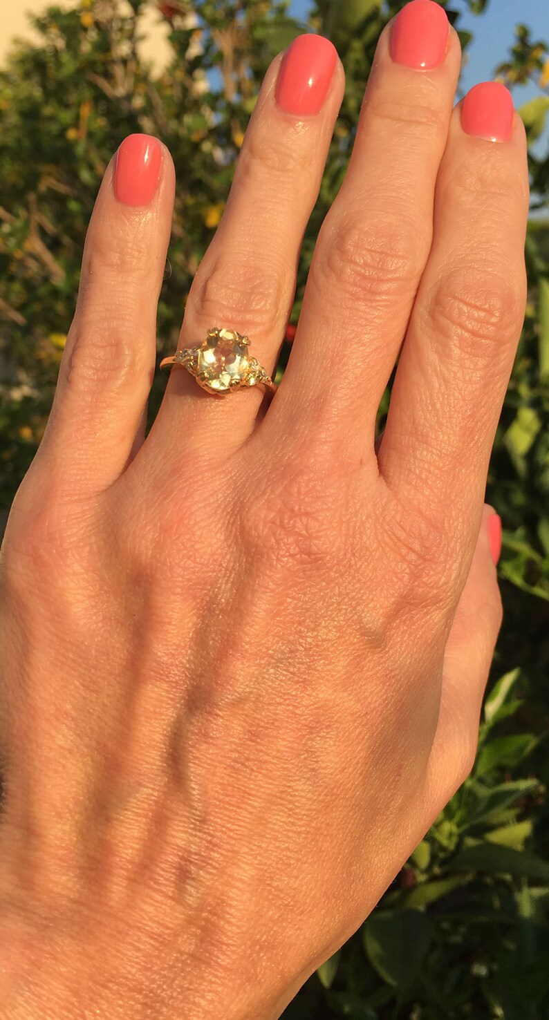 Engagement Ring Oval Ring Prong Ring Citrine ring Cocktail Ring Gold Ring Statement Ring Statement Ring November Birthstone