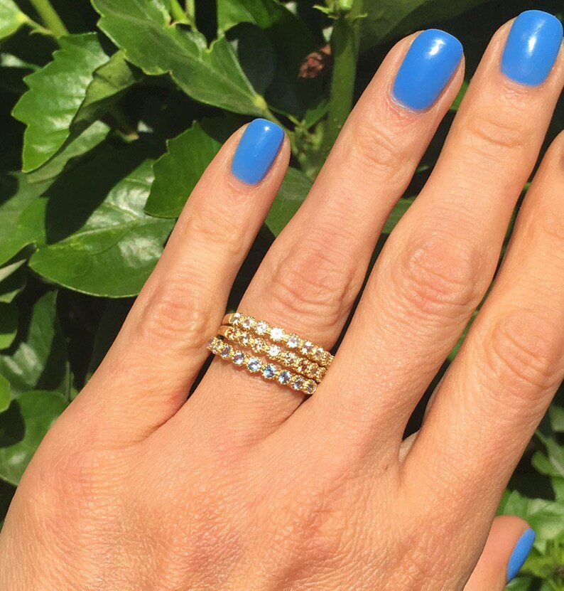 Clear Quartz Ring White Quartz Band Gold Ring Stack Ring Etsy