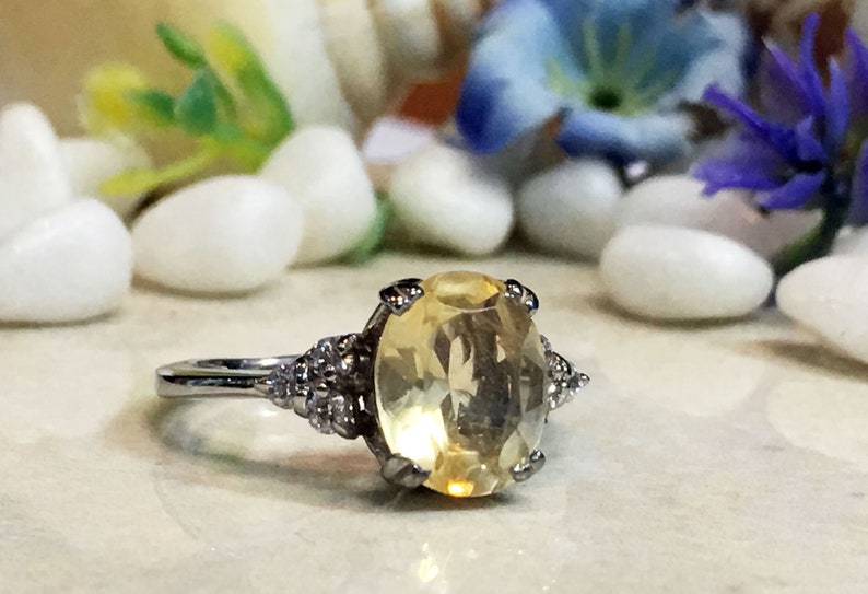 Engagement Ring Oval Ring Prong Ring Citrine ring Cocktail Ring Gold Ring Statement Ring Statement Ring November Birthstone