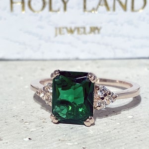 Emerald Ring May Birthstone Gold Ring Gemstone Band - Etsy