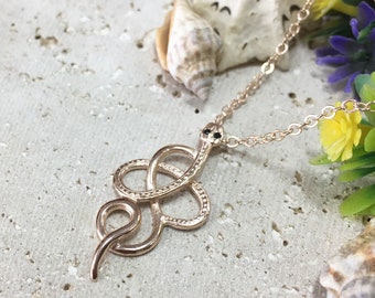 Snake Necklace - Everyday Jewelry Simple Delicate Chain Serpent Gold Pendant