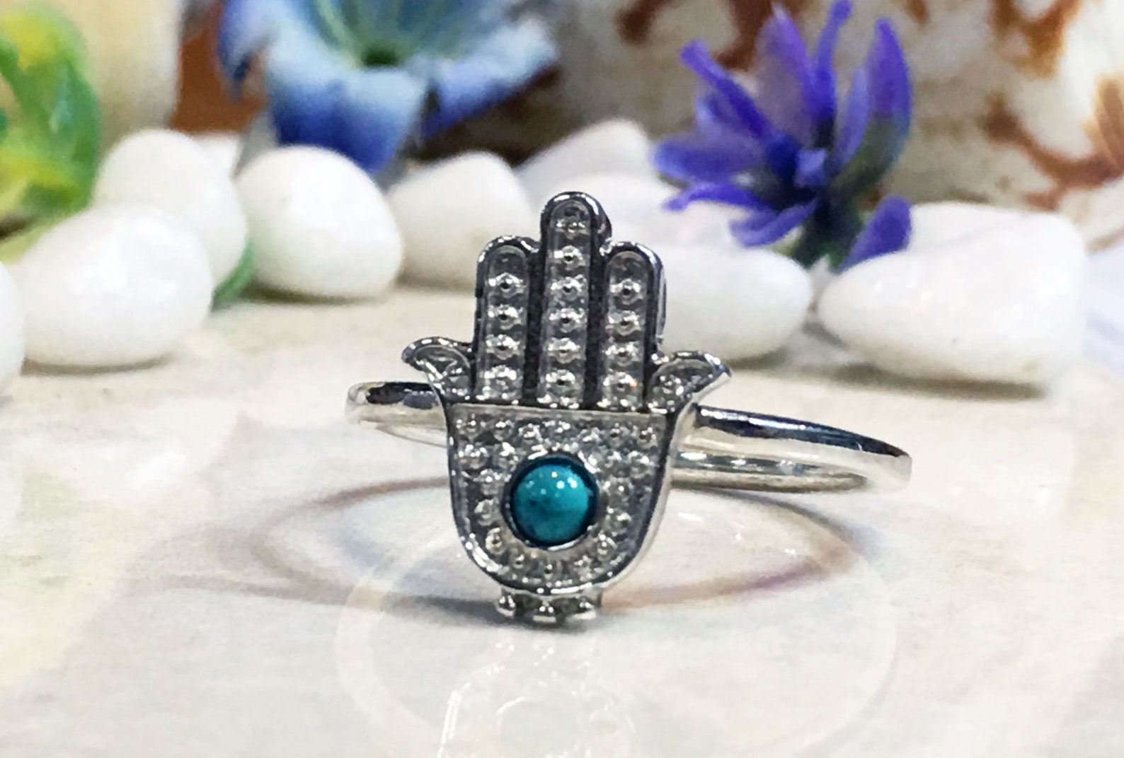 Silver Hamsa Ring Gold Hamsa Ring Hand of Fatima Ring Etsy