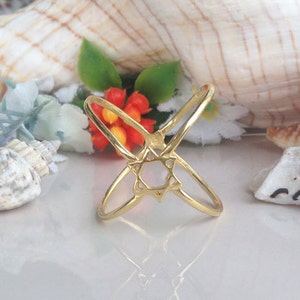 Star of David Ring - Gold Ring - Geometric Ring - Simple Ring - Everyday Jewelry - Geometric Ring - Jewish Star of David - Magen David Ring