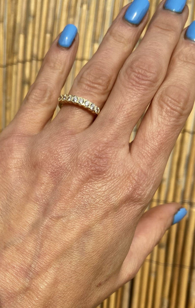 Clear Quartz Ring White Quartz Band Gold Ring Stack Ring Etsy