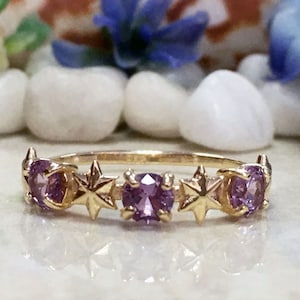 Alexandrit Ring - Edelstein Ring - Gold Ring - Juni Geburtsstein - Zarter Ring - Schlichter Ring - Stapelring - Kleiner Ring