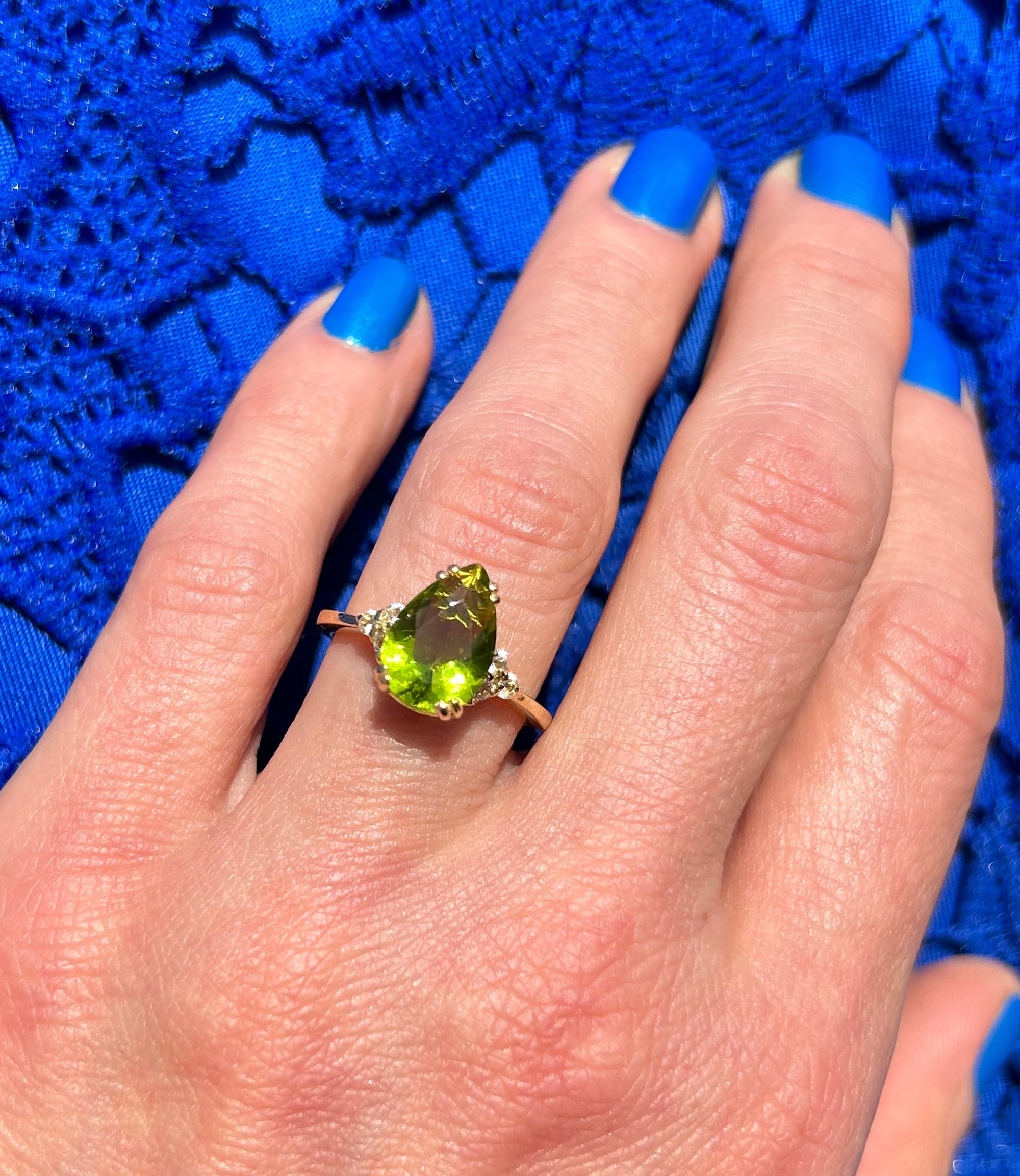 Peridot Ring August Birthstone Jewelry Statement Ring Gold Ring