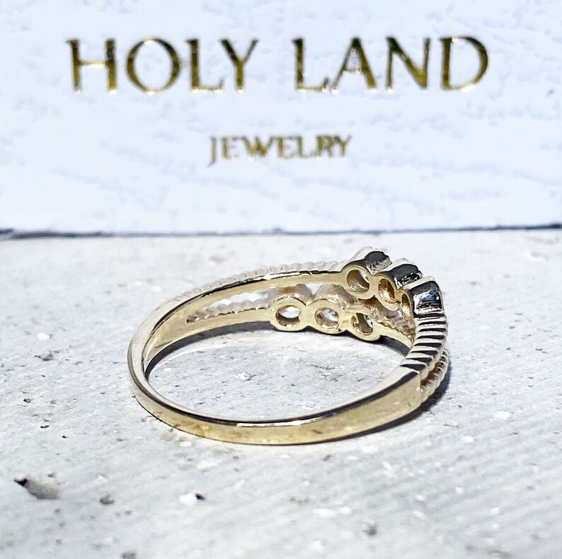 Clear Quartz Ring White Quartz Band Gold Ring April Etsy