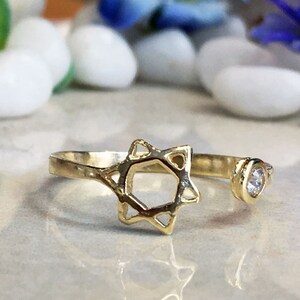 Star of David Ring - Gold Ring - Simple Ring - Everyday Jewelry - Tiny ring - Adjustable Ring - Delicate Ring - Minimalist Ring - Stack Ring