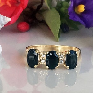 Black Onyx Ring - December Ring - Statement Ring - Gold Ring - Engagement Ring - Prong Ring - Stacking Ring - Gemstone Ring - Black Ring