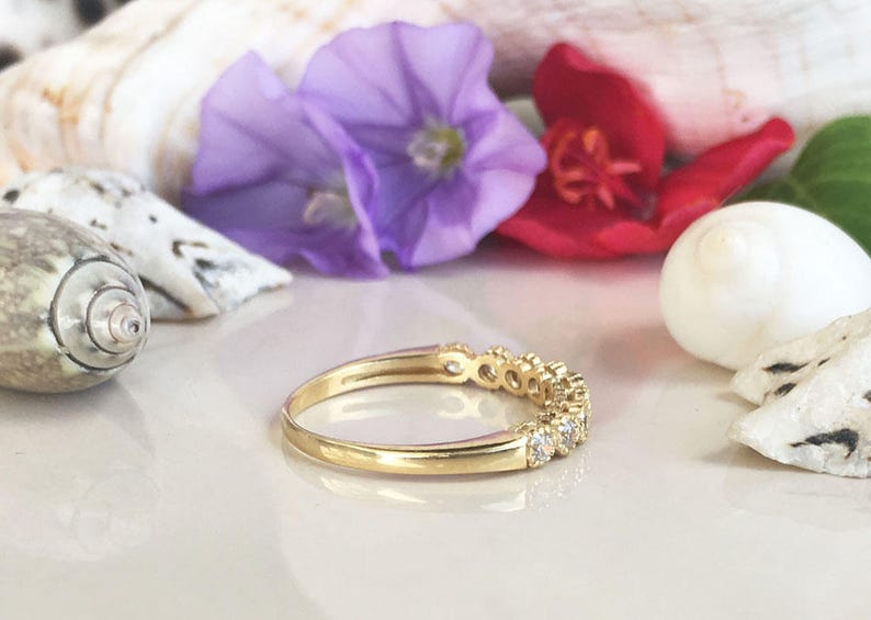 Clear Quartz Ring White Quartz Band Gold Ring Stack Ring Etsy