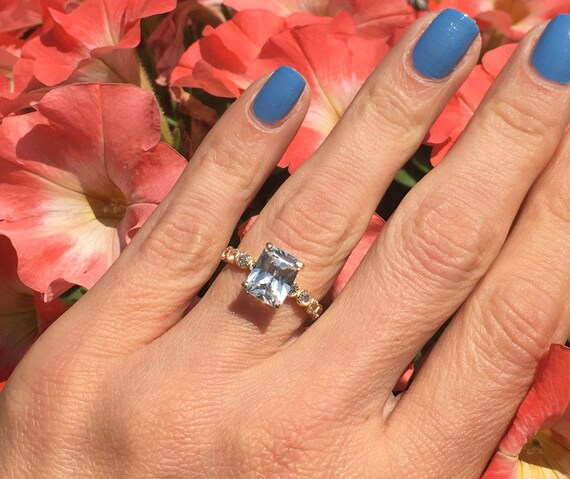 Clear Quartz Ring Gold Ring Statement Ring April Ring | Etsy