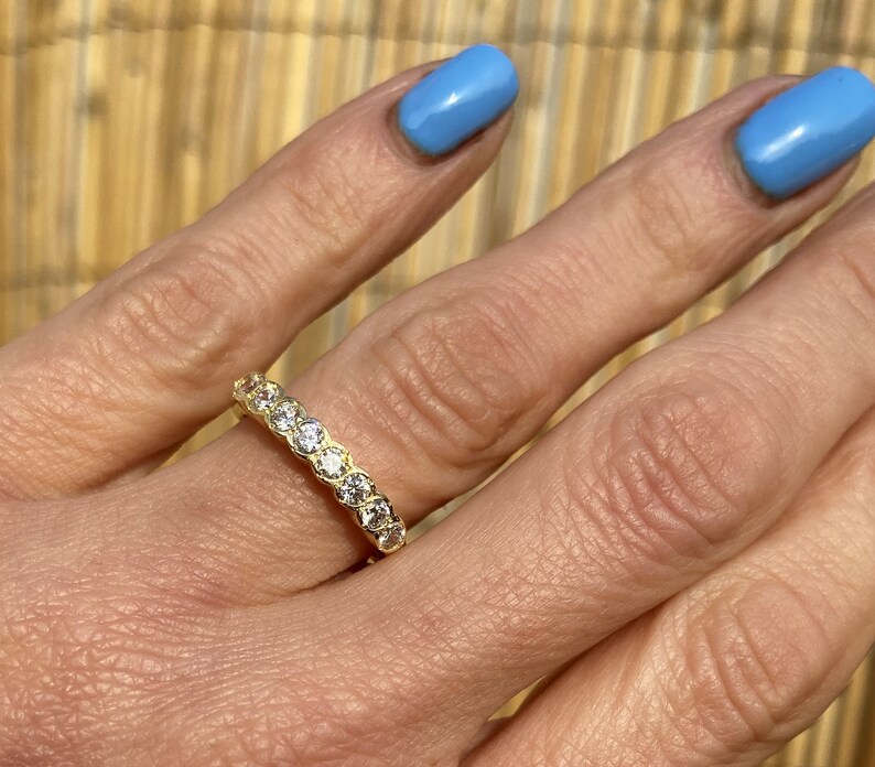 Clear Quartz Ring White Quartz Band Gold Ring Stack Ring Etsy