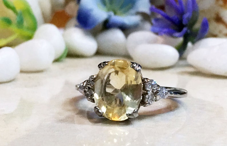 Engagement Ring Oval Ring Prong Ring Citrine ring Cocktail Ring Gold Ring Statement Ring Statement Ring November Birthstone