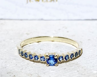 Blue Topaz Ring - December Birthstone  - Bezel Ring - Stacking Ring - Gold Ring - Delicate Ring - Tiny Ring - Simple Ring - Slim Ring