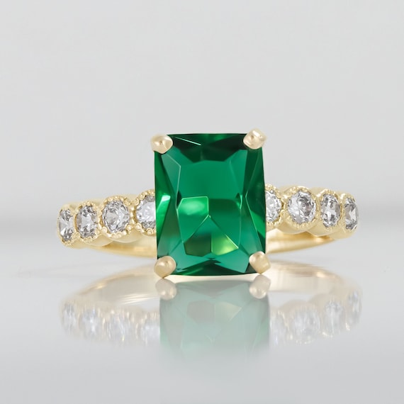 Emerald green cheap birthstone ring