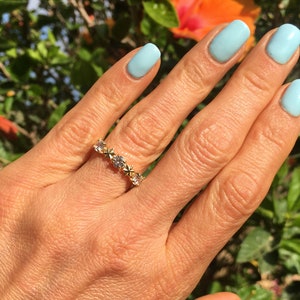 Clear Quartz Ring - Gemstone Ring - Gold Ring - April Birthstone - Delicate Ring - Simple Ring - Prong Ring - Stacking Ring - Tiny Ring