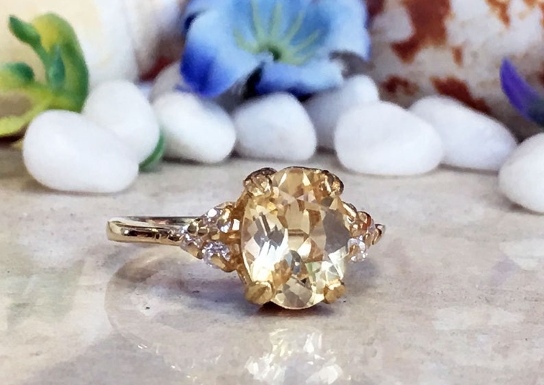Engagement Ring Oval Ring Prong Ring Citrine ring Cocktail Ring Gold Ring Statement Ring Statement Ring November Birthstone
