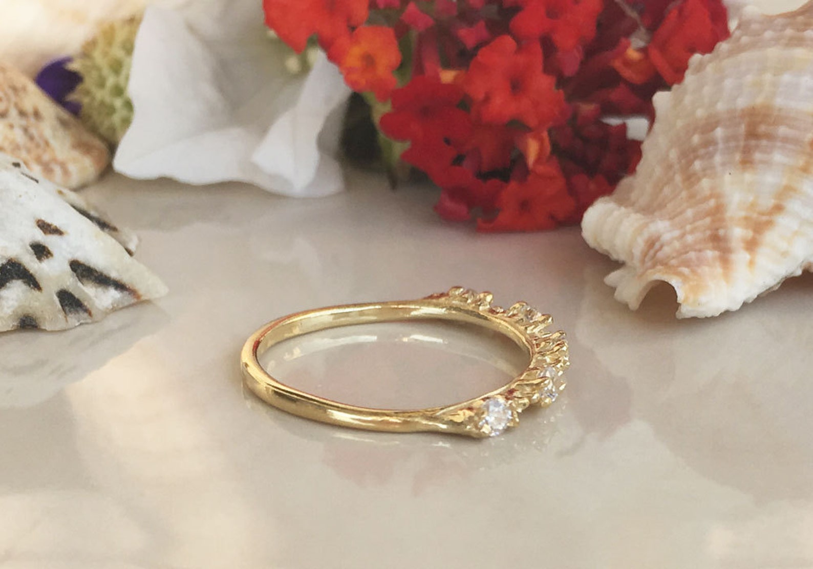 Clear Quartz Ring White Quartz Band Stack Ring Slim Band Etsy