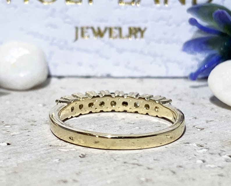 Peridot Ring Slim Ring Prong Ring Gold Ring Dainty Ring Light Green Ring Half Eternity Ring August Birthstone Tiny Ring image 9