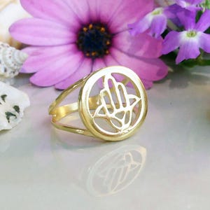 Gold Hamsa Ring - Silver Hamsa Ring - Hand of Fatima Ring - Evil Eye Protection - Simple Ring - Everyday Ring - Good Luck