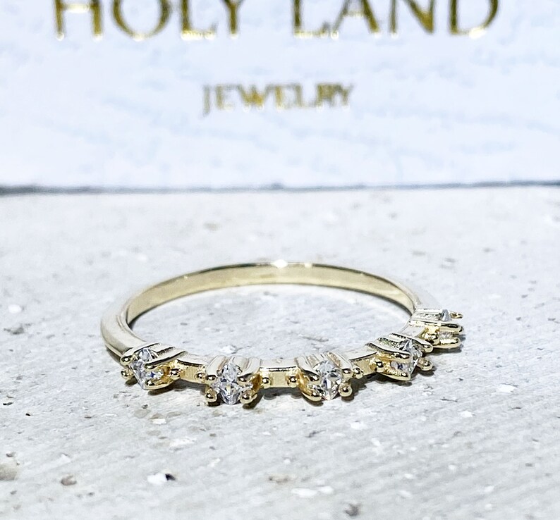 Clear Quartz Ring Gold Ring White Quartz Band Stack Ring Etsy