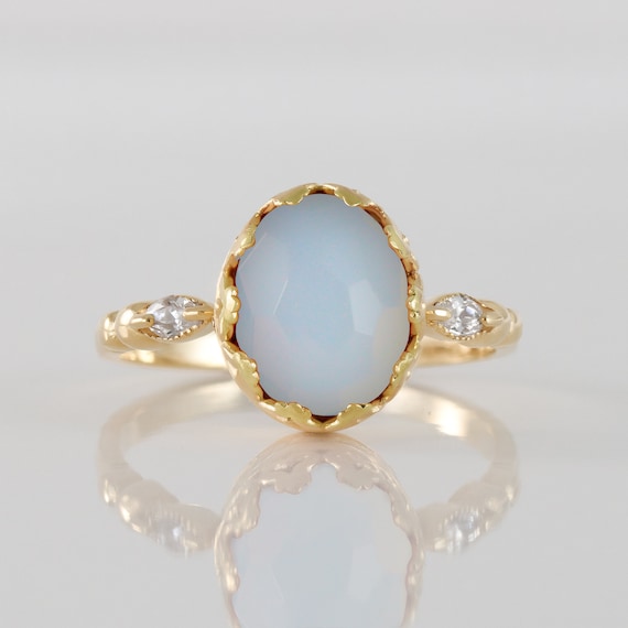 Opalite Crown Bezel Ring Opalite Crown Bezel Ring