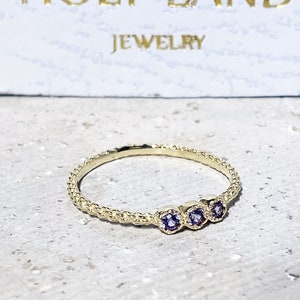 Alexandrite Ring Lavender Ring June Birthstone Gold Ring Delicate Ring Dainty Ring Tiny Ring Slim Band Simple Jewelry image 6