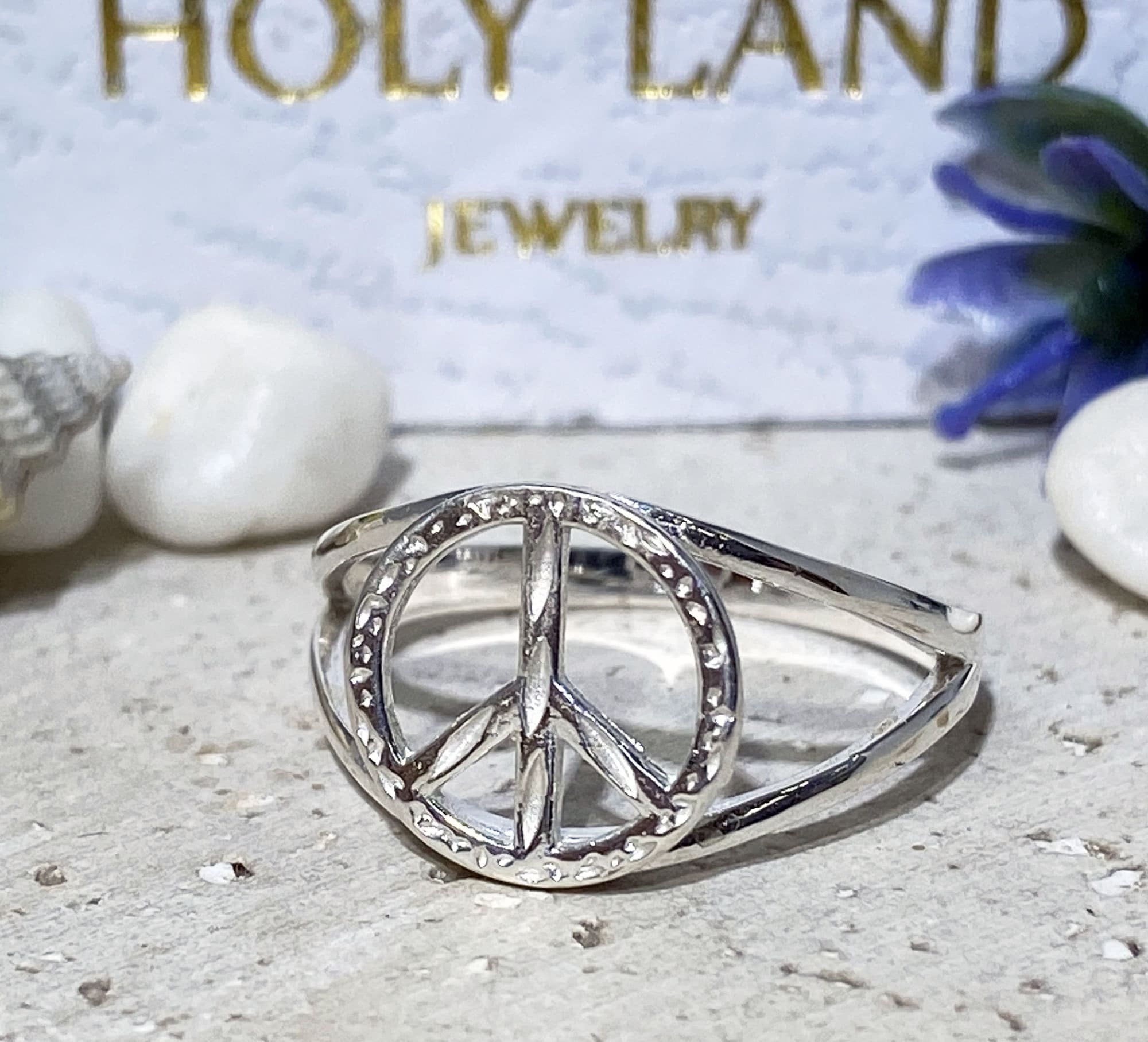 Peace Ring Gold Ring Peace Sign Jewelry Peace Symbol Etsy Israel