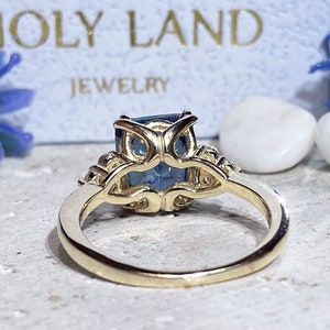 Mystic Topaz Ring Change Color Ring Statement Ring Gold Ring Engagement Ring Rectangle Ring Cocktail Ring Light Blue Ring image 6