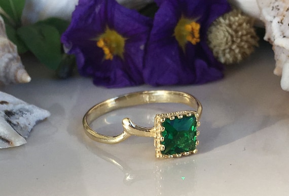May Birthstone Jewelry Emerald Ring Gemstone Ring Gold | Etsy