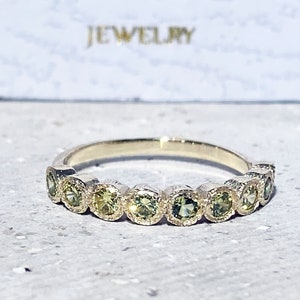 August Birthstone Jewelry - Peridot Ring - Bezel Ring - Gold Ring - Dainty Ring - Gemstone Ring - Simple Ring - Stack Ring - Tiny Ring