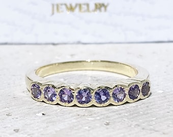 Alexandrite Ring - Lavender Ring - June Birthstone Jewelry - Gold Ring - Dainty Ring - Bezel Ring - Stack Ring - Gemstone Band