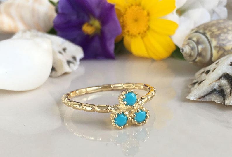 Any Birthstone Ring Flower Ring Gold Ring Stacking Ring Bezel Ring Tiny Ring Simple Ring Delicate Ring Minimalist Ring image 8