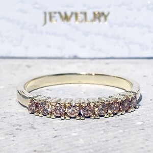 Citrine Ring - Slim Ring - Stack Ring - Tiny Ring - Dainty Ring - Prong Ring - Half Eternity Ring - November Birthstone - Gold Ring