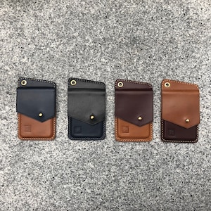 Leather ID neck holders/id holder neck strap/student id holder/minimal card holder/leather cardholder/id holder leather