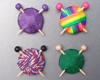 Handmade knitting ball magnet
