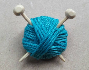 Handmade knitting ball brooch