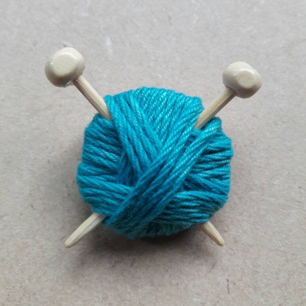 Handmade knitting ball brooch