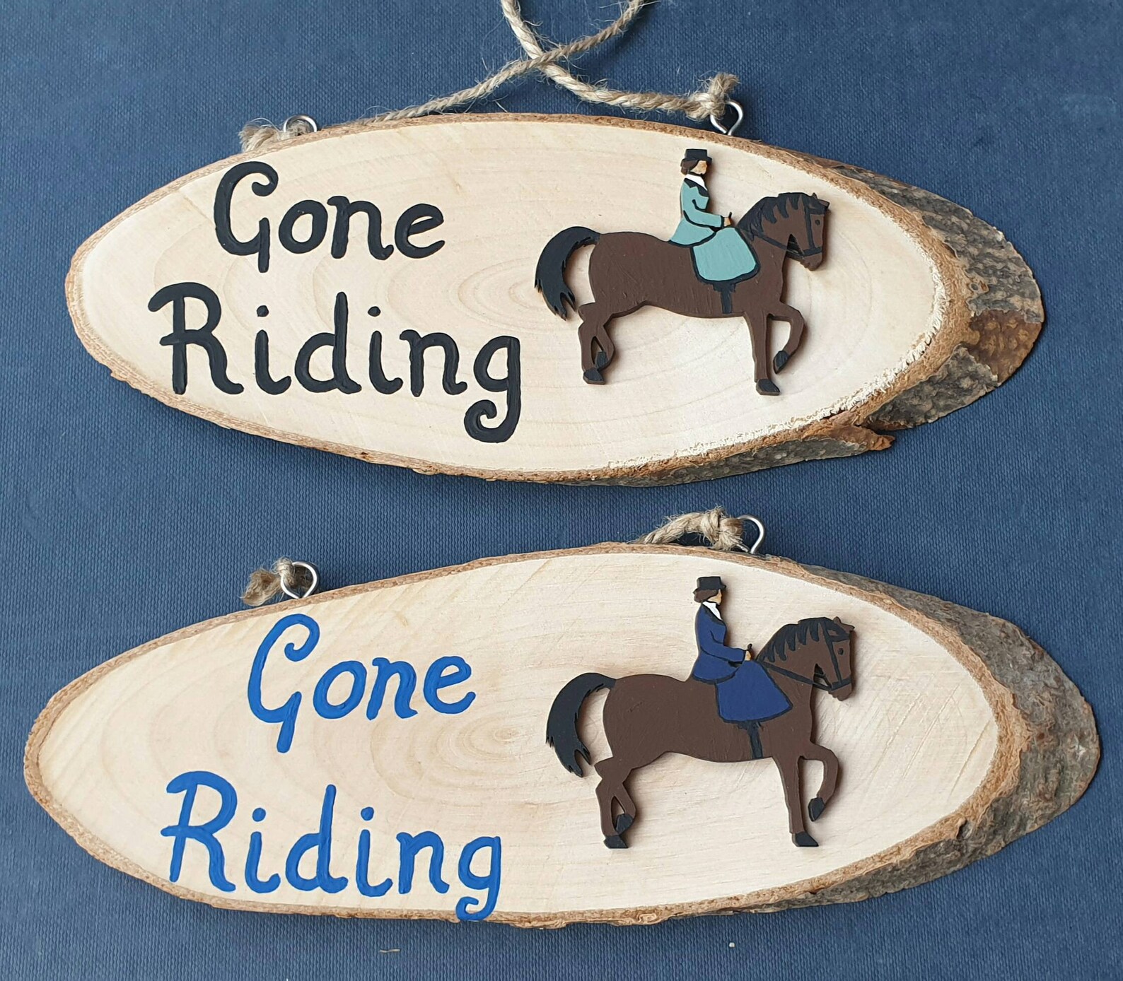 Hand Painted Wooden gone Riding Plaque. Side | Etsy