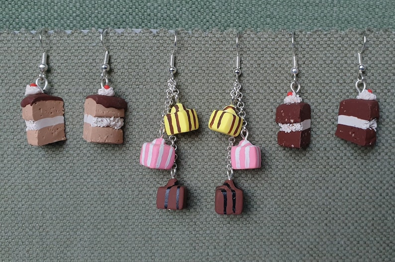 Slices of cake earrings. image 1