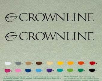 Pair Crownline Compatible restoration Decals  Vinyl Stickers Boat Outboard Motor set of 2