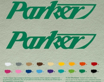 Pair Parker Compatible restoration Decals  Vinyl Stickers Boat Outboard Motor set of 2