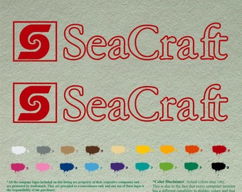Pair SeaCraft Compatible restoration Decals  Vinyl Stickers Boat Outboard Motor set of 2