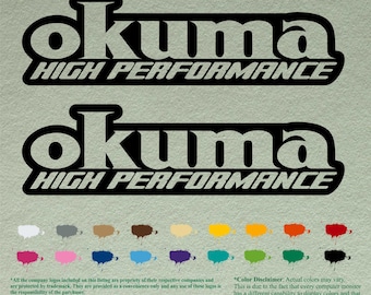 Pair Okuma Compatible restoration Decals  Vinyl Stickers Boat Outboard Motor set of 2