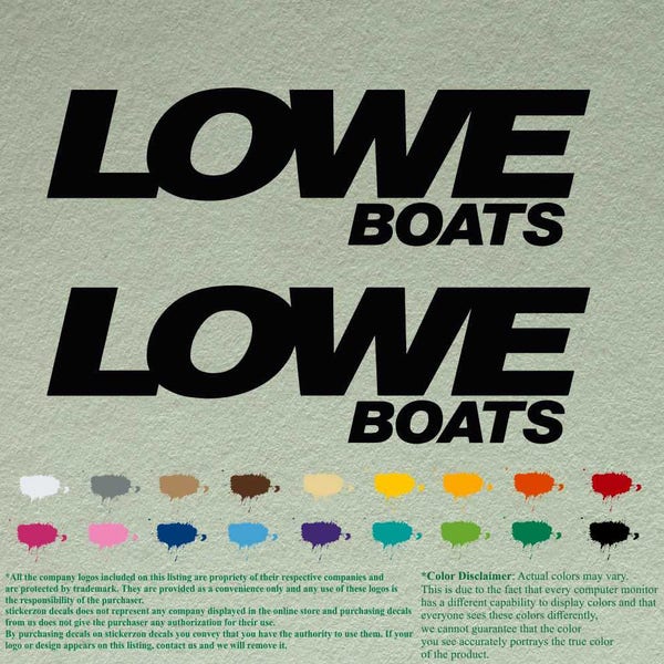 Pair of Lowe Boats Outboards Decals Vinyl Stickers Boat Outboard Motor Lot of 2