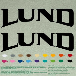 Paar compatibele Lund-restauratiestickers vinylstickers boot buitenboordmotor set van 2 stuks