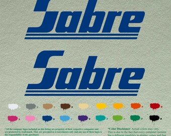 Pair Sabre Compatible restoration Decals  Vinyl Stickers Boat Outboard Motor set of 2